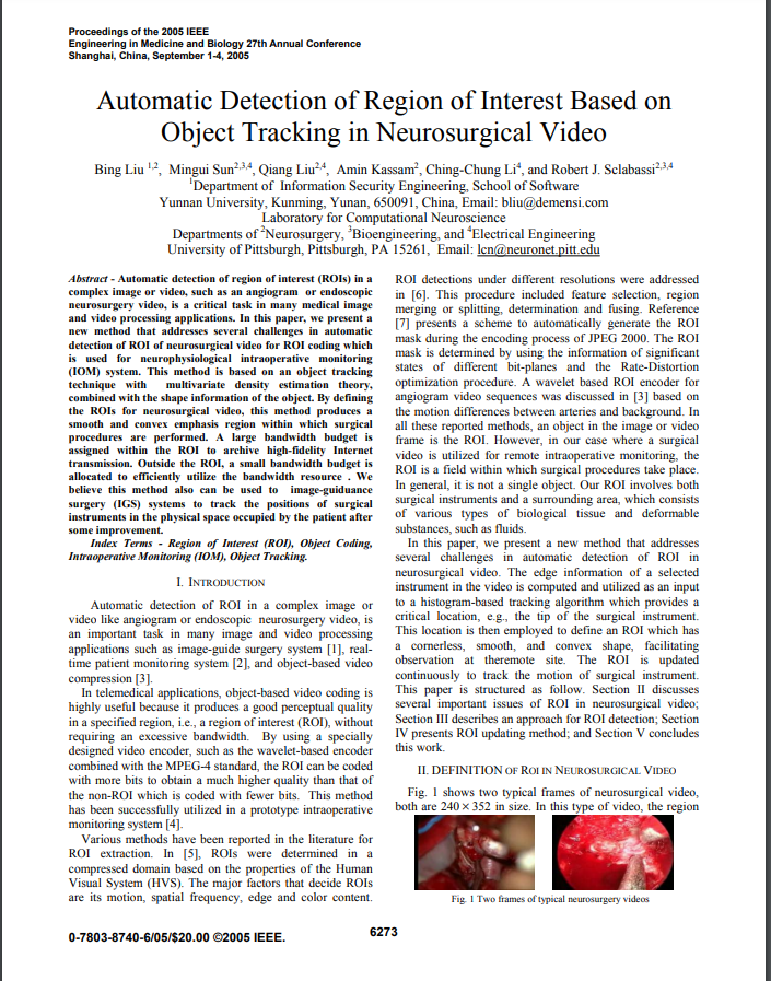 Automatic Detection of Region of Interest Based on Object Tracking in Neurosurgical Video