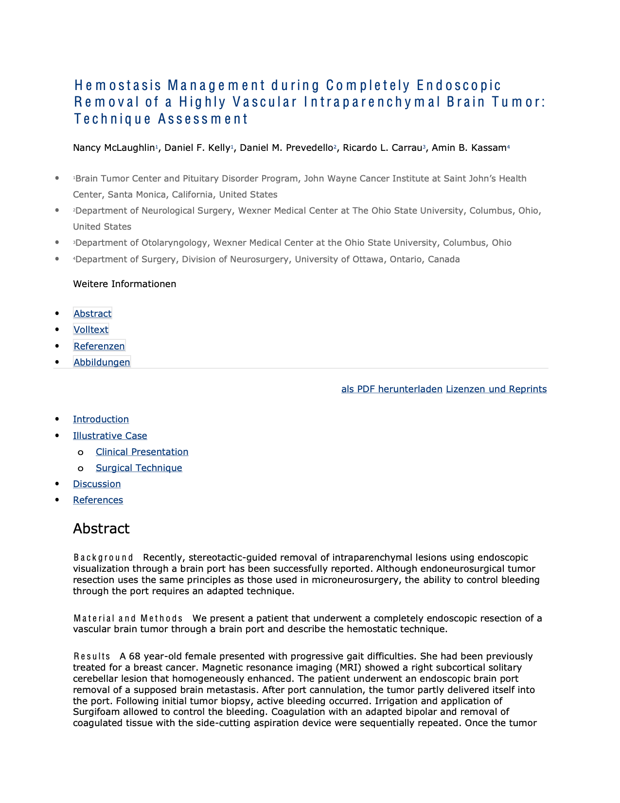 Hemostasis Management during Completely Endoscopic Removal of a Highly