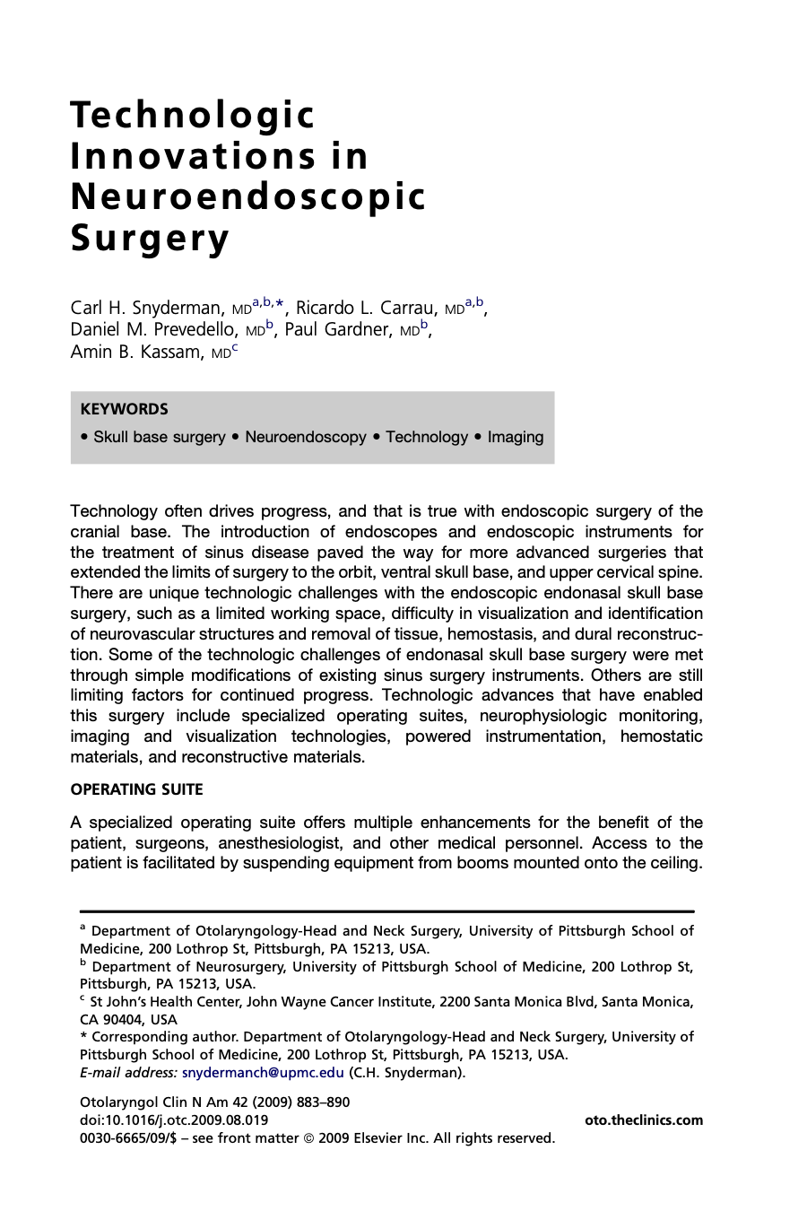 Technologic Innovations in Neuroendoscopic Surgery